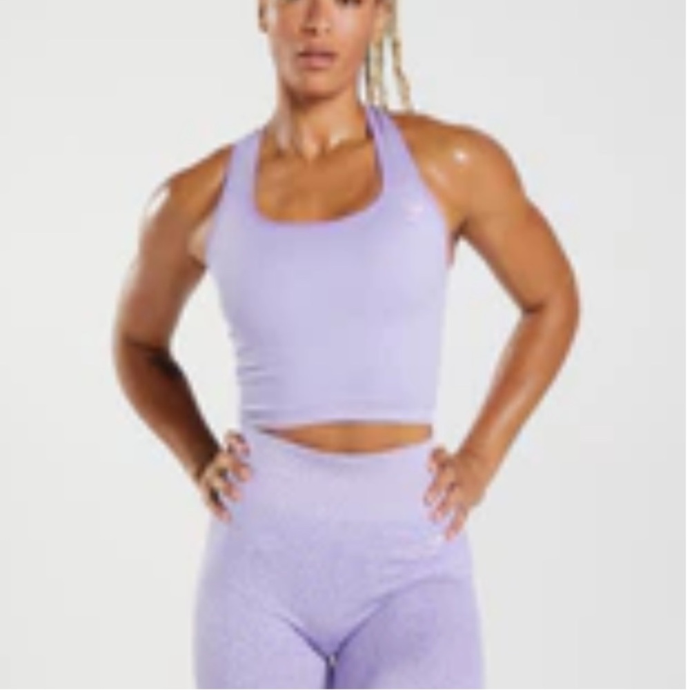 Gymshark Purple Racerback Sports Bra Moisture-Wicking